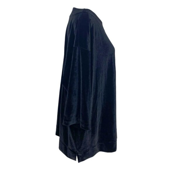 BRYN WALKER AIDA BLACK VELVET SHORT SLEEVE TUNIC SHIRT TOP - XS - Picture 4 of 10